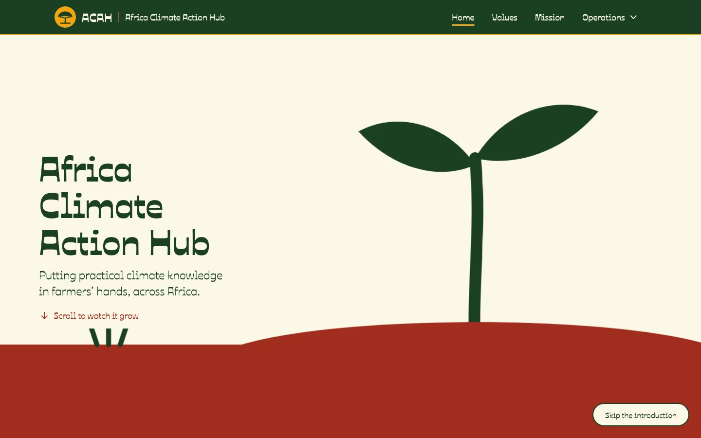 The Africa Climate Action Hub home page